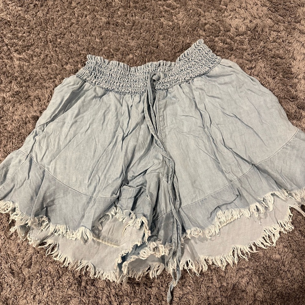 Sincerely Jules Denim Colored Drawstring Waist Sh… - image 1